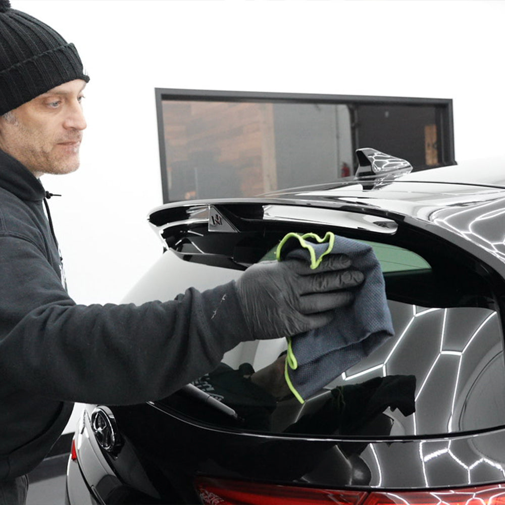 clear glass cleaning car cloth cleaning black car